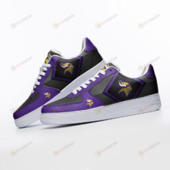 Minnesota Vikings Logo Pattern Black Purple Air Force 1 Printed