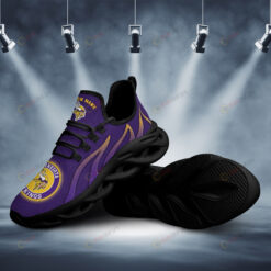 Minnesota Vikings Logo Pattern Custom Name 3D Max Soul Sneaker Shoes In Purple