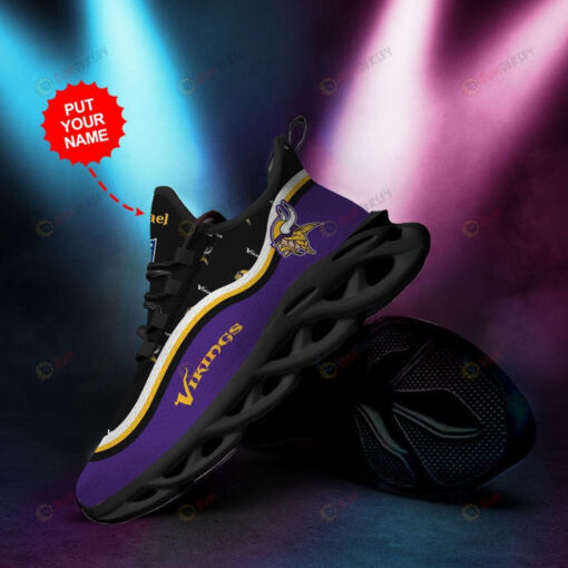 Minnesota Vikings Logo Purple Custom Name 3D Max Soul Sneaker Shoes