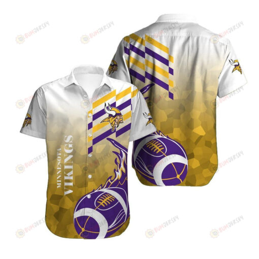 Minnesota Vikings Logo Purple FireBall ??3D Printed Hawaiian Shirt