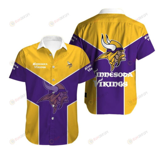 Minnesota Vikings Logo Yellow And Purple Hawaiian Shirt