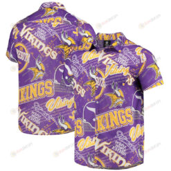 Minnesota Vikings Purple Thematic Button-Up Hawaiian Shirt