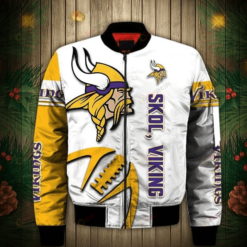 Minnesota Vikings Skol Zigzag Casual Pattern Bomber Jacket