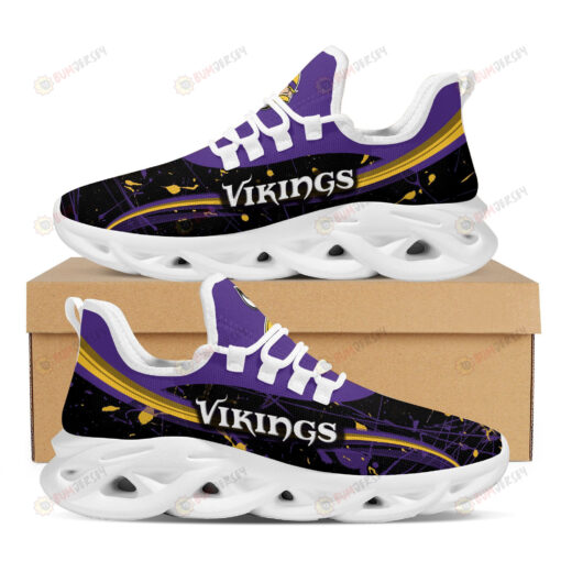 Minnesota Vikings Splash Colors Design Pattern 3D Max Soul Sneaker Shoes