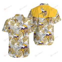 Minnesota Vikings Yellow Leave Pattern Hawaiian Shirt