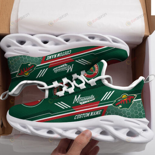 Minnesota Wild Logo Custom Name Pattern 3D Max Soul Sneaker Shoes