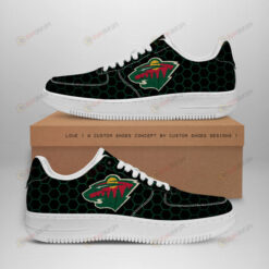 Minnesota Wild Logo Pattern Air Force 1 Printed In Black