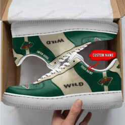 Minnesota Wild Logo Pattern Custom Name Air Force 1 Printed