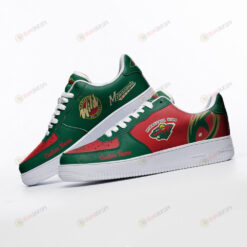 Minnesota Wild Mascot Logo Pattern Custom Name Air Force 1 Printed