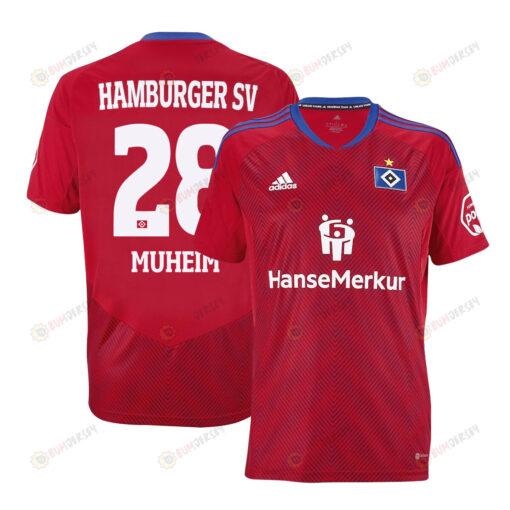 Miro Muheim 28 Hamburger SV II 2022-23 Third Jersey - Red