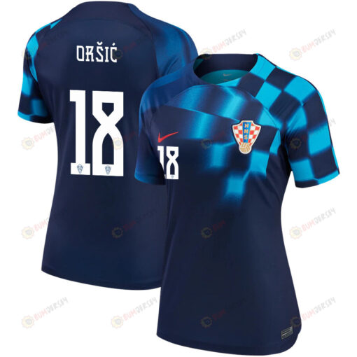 Mislav Or?i? 18 Croatia National Team 2022-23 Qatar World Cup - Away Women Jersey