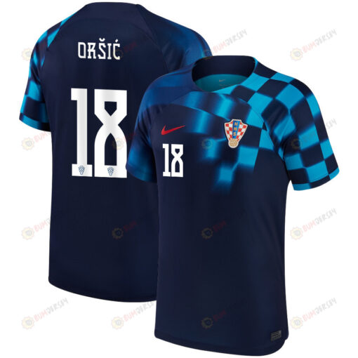 Mislav Or?i? 18 Croatia National Team 2022-23 Qatar World Cup- Away Youth Jersey