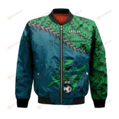 Mississauga Eagles FC Bomber Jacket 3D Printed Grunge Polynesian Tattoo