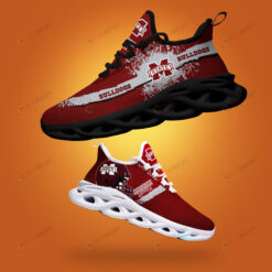 Mississippi State Bulldogs Logo Helmet And Splatter Pattern 3D Max Soul Sneaker Shoes