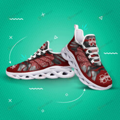 Mississippi State Bulldogs Logo Hole Pattern 3D Max Soul Sneaker Shoes In Red