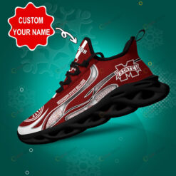 Mississippi State Bulldogs Logo Pattern Custom Name 3D Max Soul Sneaker Shoes