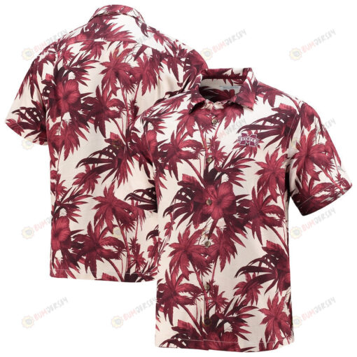 Mississippi State Bulldogs Maroon Harbor Island Hibiscus Button-Up Hawaiian Shirt