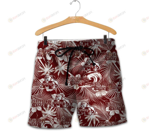 Mississippi State Bulldogs Men Shorts Tropical Seamless