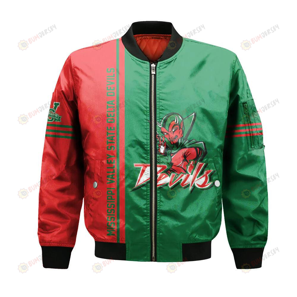 Mississippi Valley State Delta Devils Bomber Jacket 3D Printed Half Style