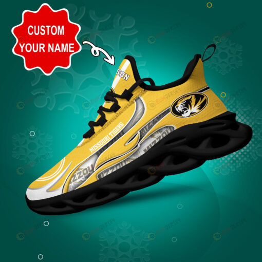 Missouri Tigers Logo Pattern Custom Name 3D Max Soul Sneaker Shoes