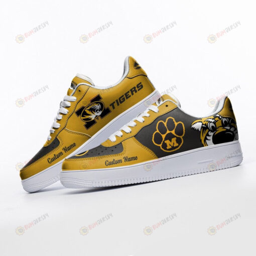 Missouri Tigers Mascot Logo Pattern Custom Name Air Force 1 Printed