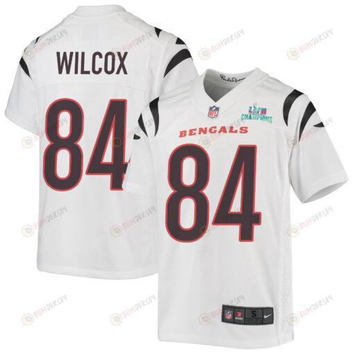 Mitchell Wilcox 84 Cincinnati Bengals Super Bowl LVII Champions Youth Jersey - White