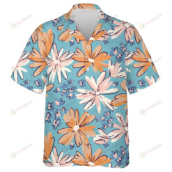 Mixed Small And Large Blooming Flower Heads Ornament Art Design Hawaiian Shirt