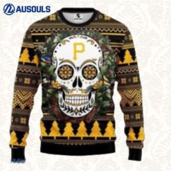 Mlb Pittsburgh Pirates Skull Flower Christmas Ugly Sweaters For Men Women Unisex