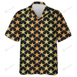 Modern Black And Gold Patriotic Stars Pattern Hawaiian Shirt