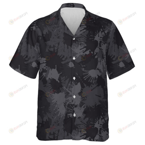 Modern Fashion Splashed Ink In Gray Pattern Hawaiian Shirt