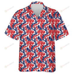 Modern Pattern Filled Red And Blue Star Painting Hawaiian Shirt