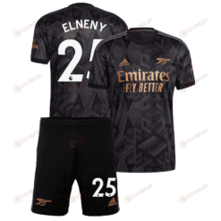 Mohamed Elneny 25 Arsenal Away Kit 2022 - 2023 Men Jersey - Black