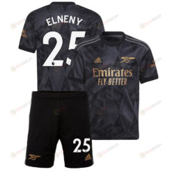 Mohamed Elneny 25 Arsenal Away Kit 2022 - 2023 Youth Jersey - Black