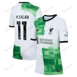 Mohamed Salah 11 Liverpool 2023/24 Away Youth Jersey - White