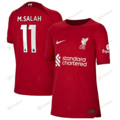 Mohamed Salah 11 Liverpool Youth 2022/23 Home Player Jersey - Red