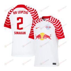Mohamed Simakan 2 RB Leipzig 2023/24 Home YOUTH Jersey - White/Red