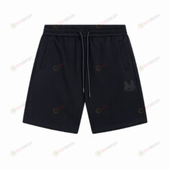 Moncler M Logo On Black Pattern Men Shorts