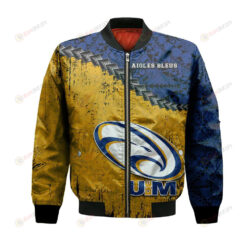 Moncton Aigles Bleus Bomber Jacket 3D Printed Grunge Polynesian Tattoo