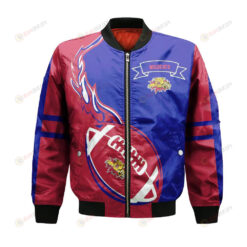 Moncton Wildcats Bomber Jacket 3D Printed Flame Ball Pattern