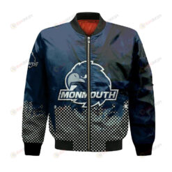 Monmouth Hawks Bomber Jacket 3D Printed Basketball Net Grunge Pattern