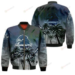 Monmouth Hawks Bomber Jacket 3D Printed Coconut Tree Tropical Grunge