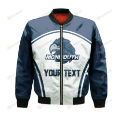 Monmouth Hawks Bomber Jacket 3D Printed Custom Text And Number Curve Style Sport