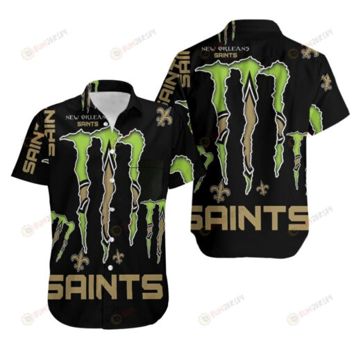Monster Energy Logo New Orleans Saints ??3D Printed Hawaiian Shirt