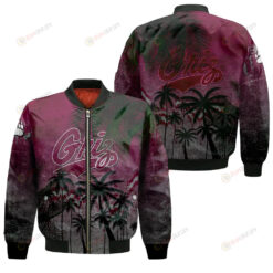 Montana Grizzlies Bomber Jacket 3D Printed Coconut Tree Tropical Grunge