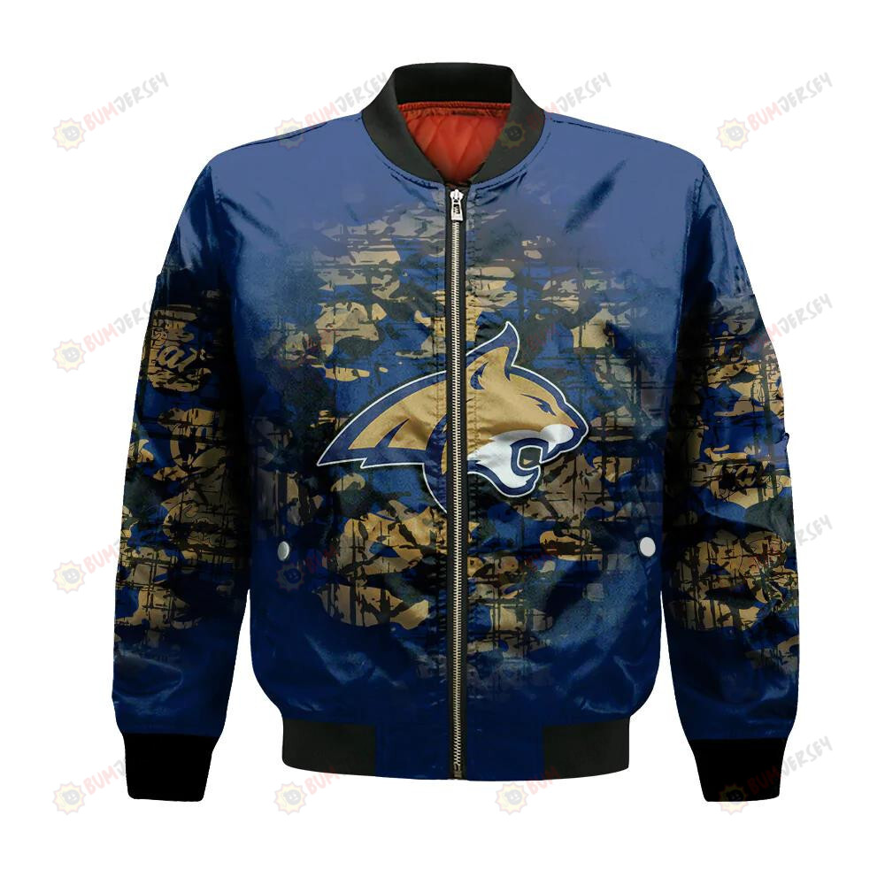 Montana State Bobcats Bomber Jacket 3D Printed Camouflage Vintage