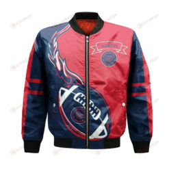 Montreal Alouettes Bomber Jacket 3D Printed Flame Ball Pattern