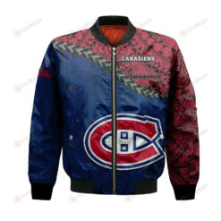 Montreal Canadiens Bomber Jacket 3D Printed Grunge Polynesian Tattoo