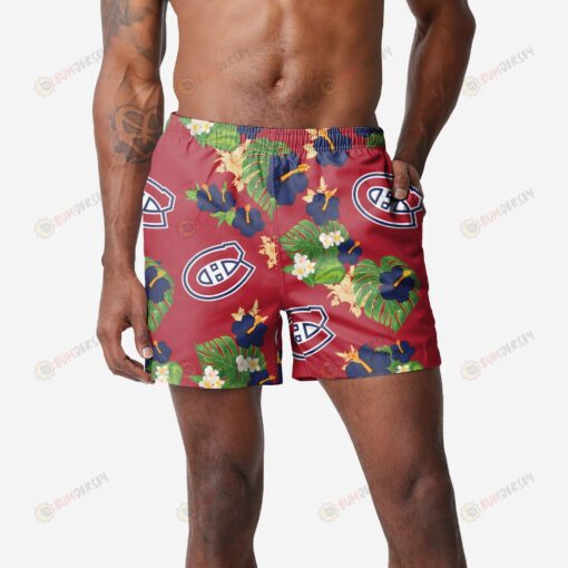 Montreal Canadiens Floral Hawaiian Men Shorts Swim Trunks - Print Shorts