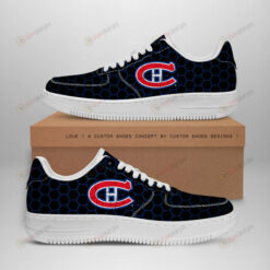 Montreal Canadiens Logo Beehive Pattern Air Force 1 Printed In Black