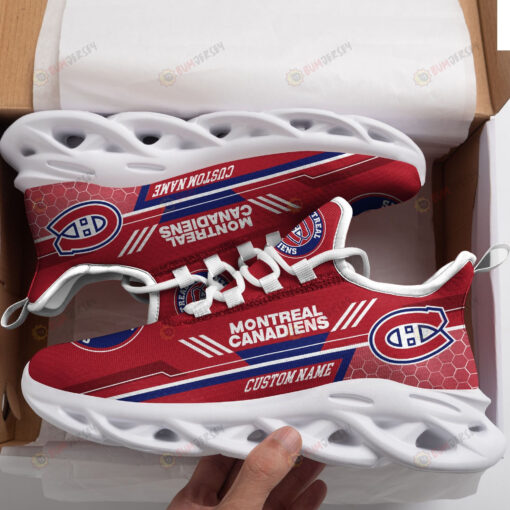 Montreal Canadiens Logo Custom Name Pattern 3D Max Soul Sneaker Shoes